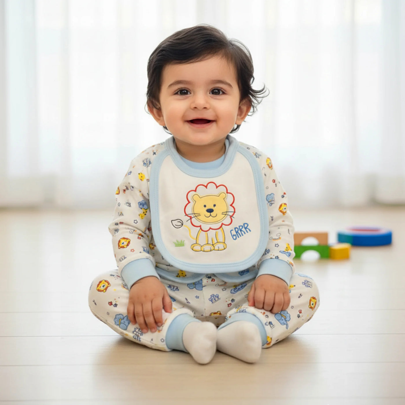 ANIMAL PRINT 2PC WITH BIB - BOYS (INFANTS)