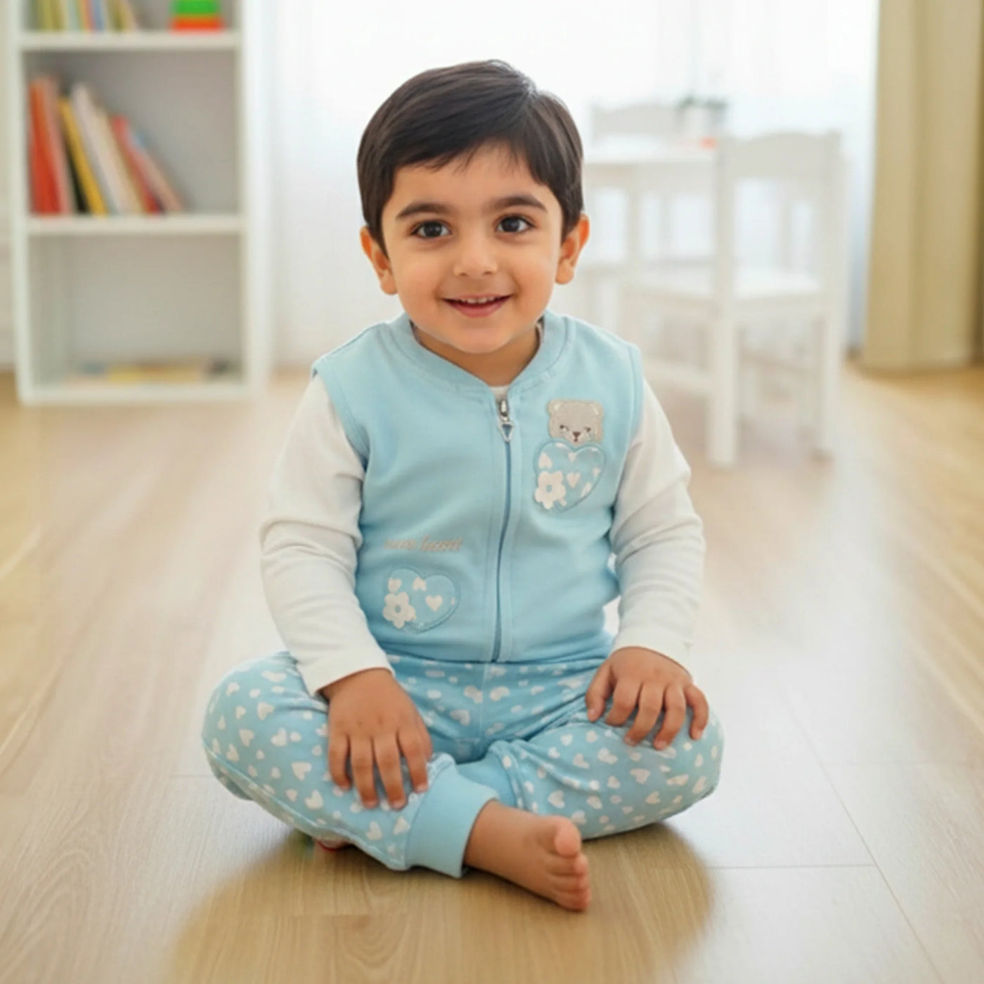 HEART BEAR 3PC SUIT - GIRLS (INFANTS)