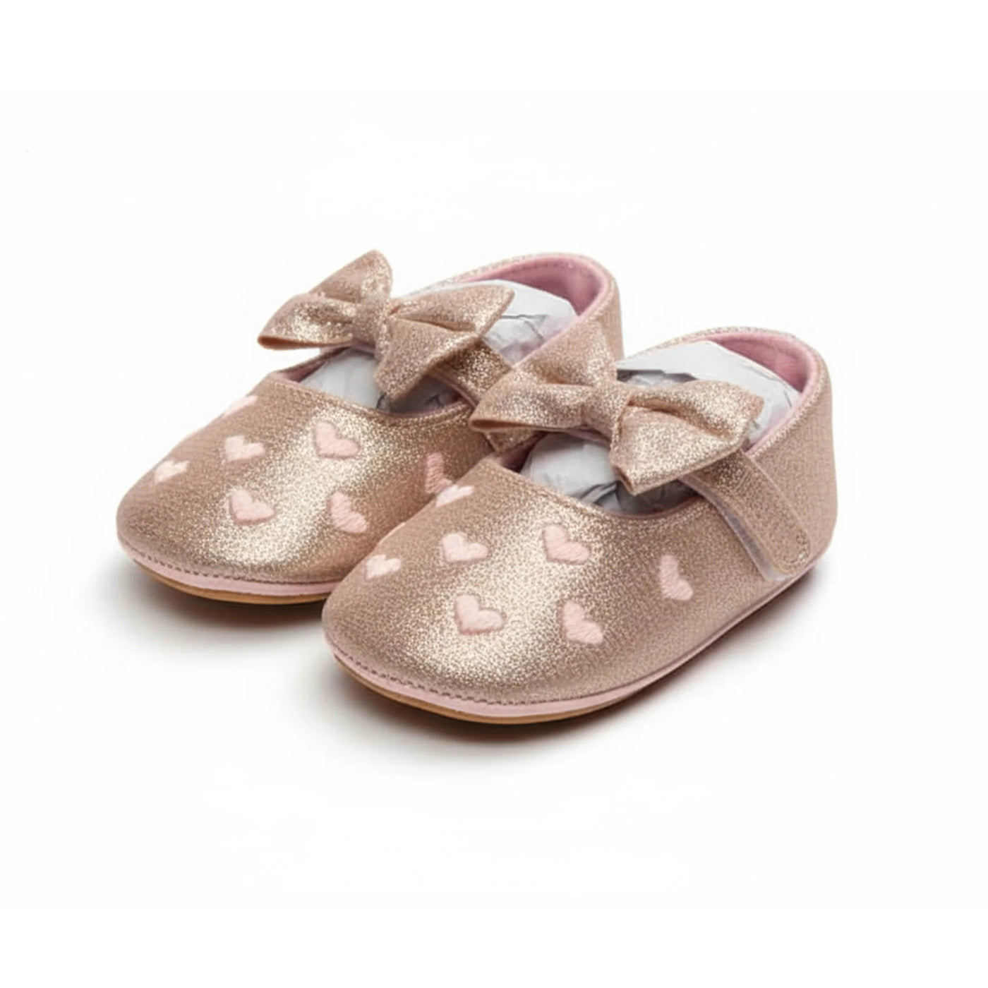 Infants Glossy Pink Heart Shoes - Girls
