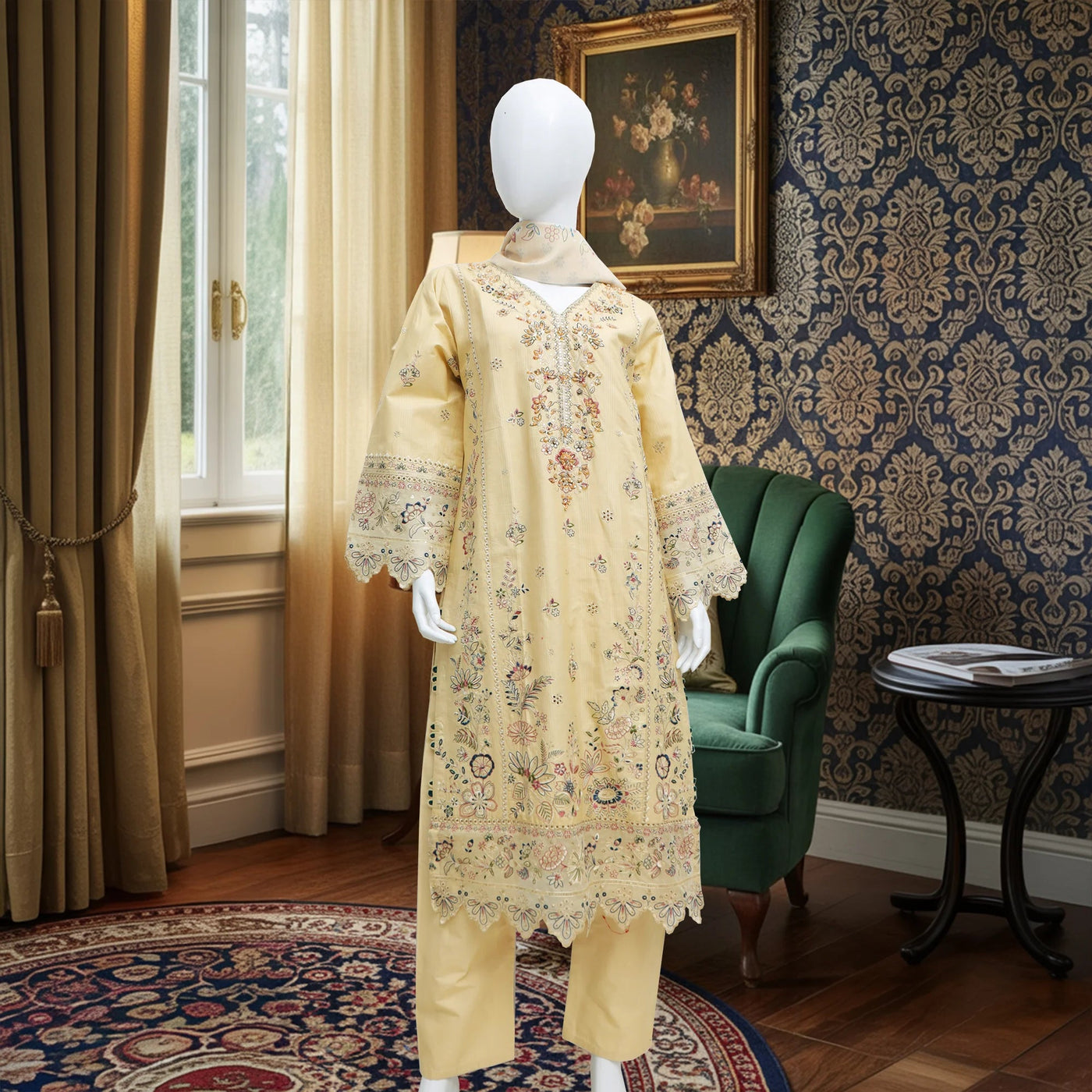 Khobsurat Embroidered Winter Cotton 3pc Stitched