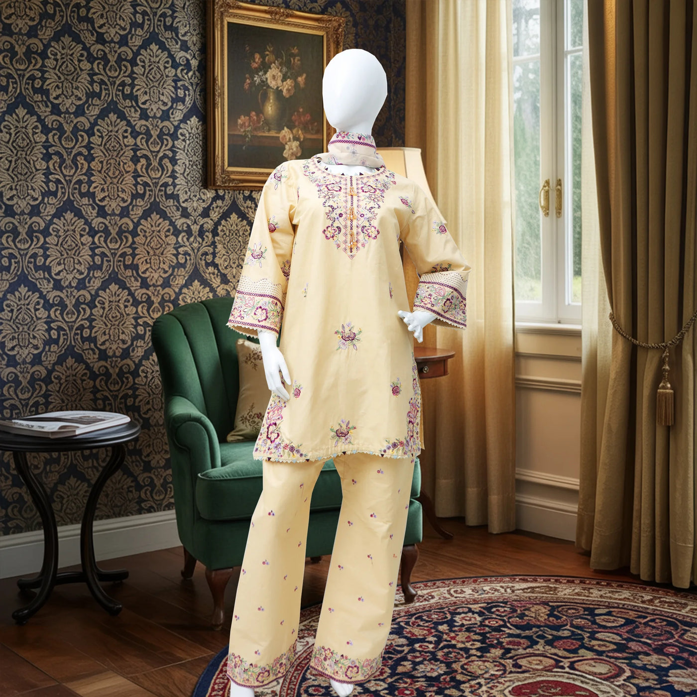 Khobsurat Embroidered Winter Cotton 3pc Stitched