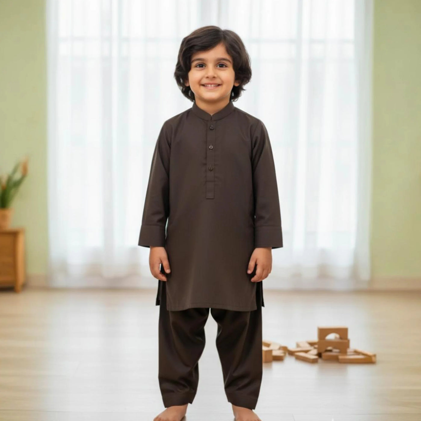 Brown Shalwar Kameez - Boys