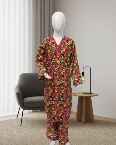 2PC Printed Shalwar Kameez - Girls