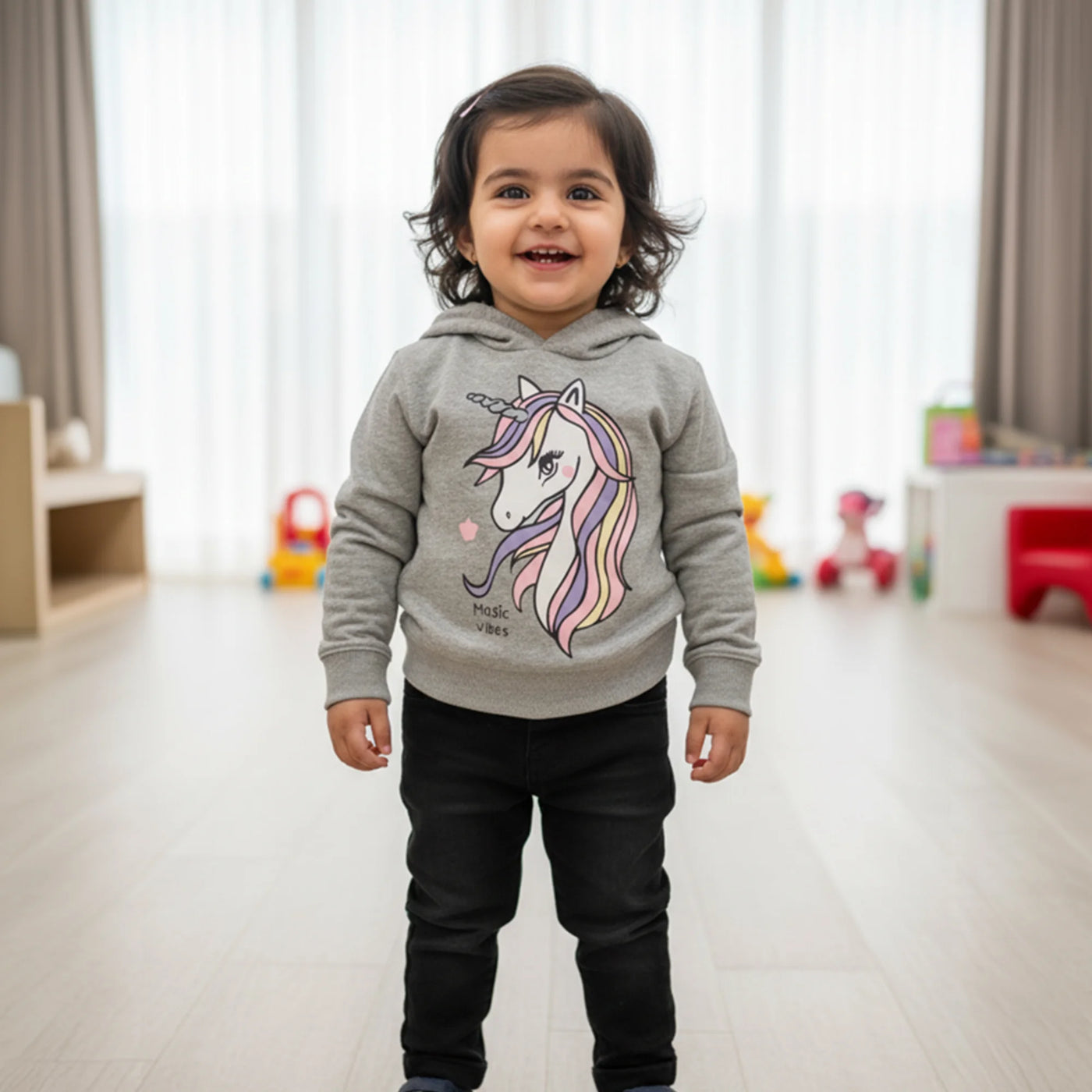 Unicorn Fleece Hoodie - Girls